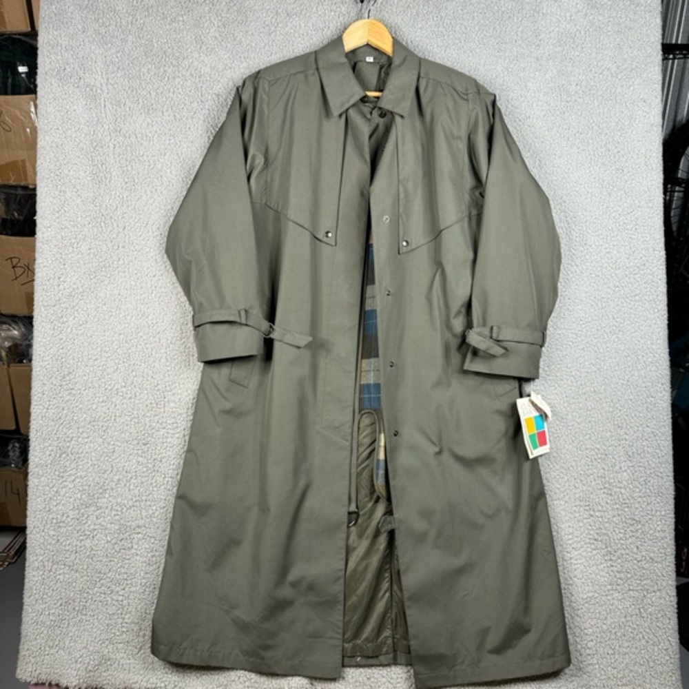 Claudia Barnes Peacoat Size 10P Vintage Deadstock Flannel Lined Dusty Green NWT